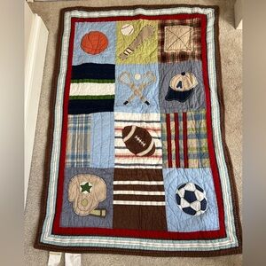 Pottery Barn Kids Quilt “junior varsity sport”
